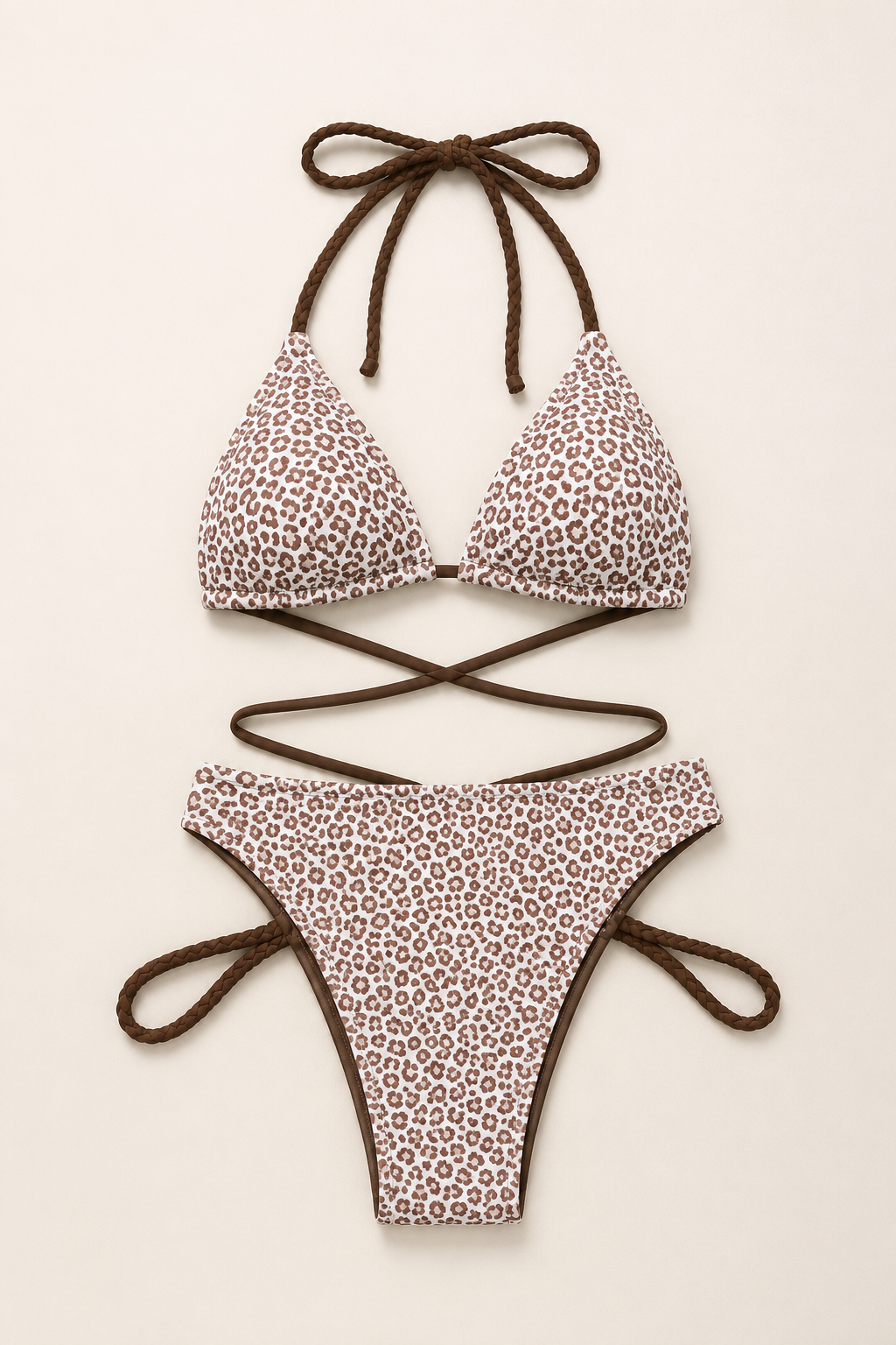 Oser – Cheetah Print Braided Bikini Set (NEW) Pre-order