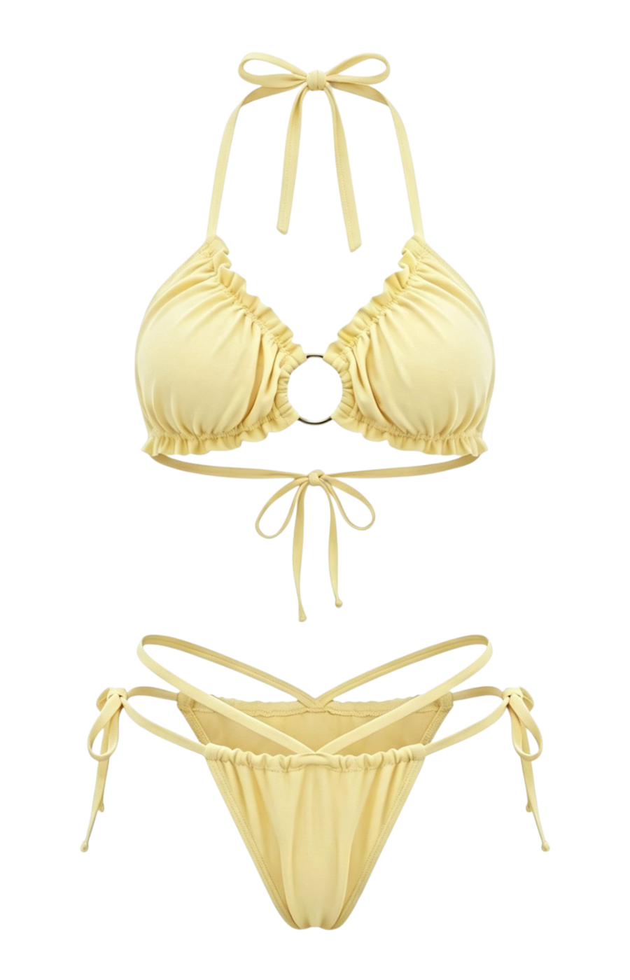 Maddie Seashell Gold Ring Push Up Bikini Set
