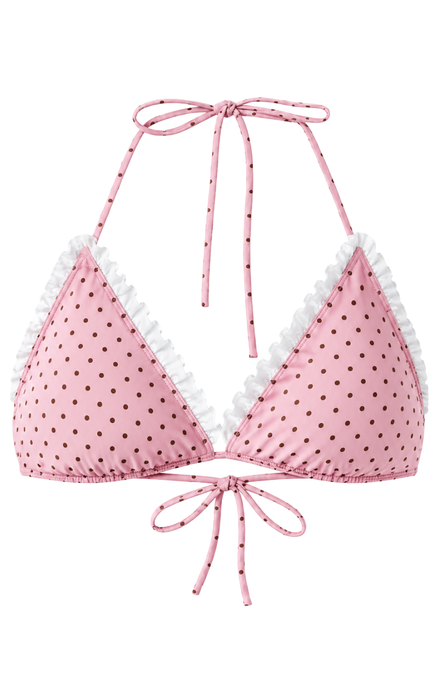 Strawberry Skies  – Polka Pink Dot Ruffle Bikini Top (NEW) Pre-order