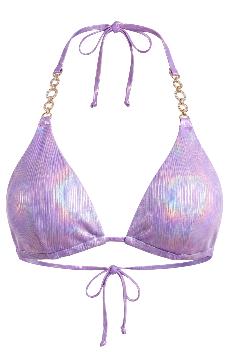 Luna – Lilac-Turquoise Purple Rave Bikini Top